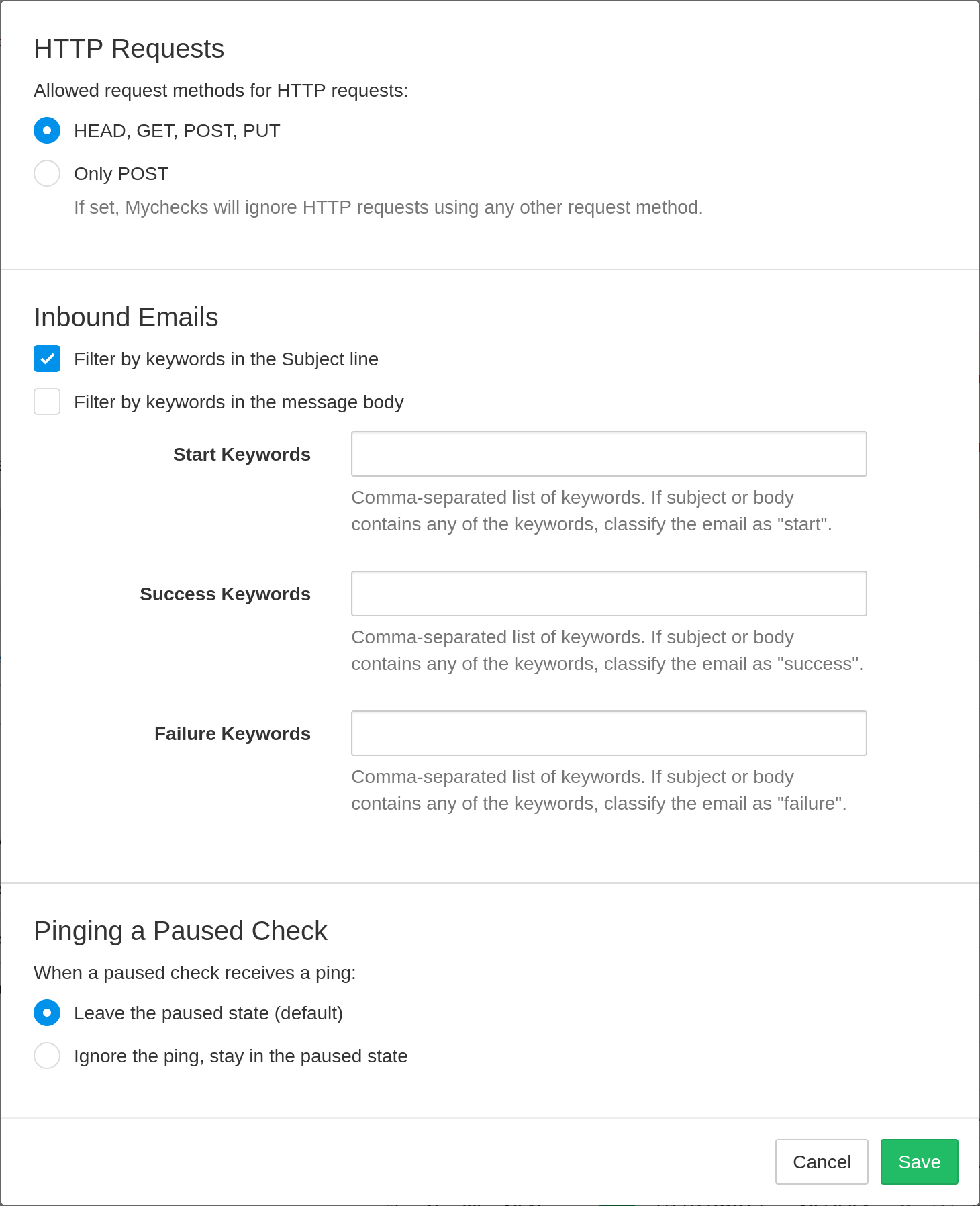 Setting filtering rules